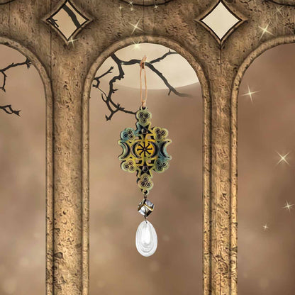 Witchy Symbols Suncatcher; hanging decor; Green Witch; Melasdesign Handmade Darkness; hanging home decor; suncatcher; witchy gift; gift for witches